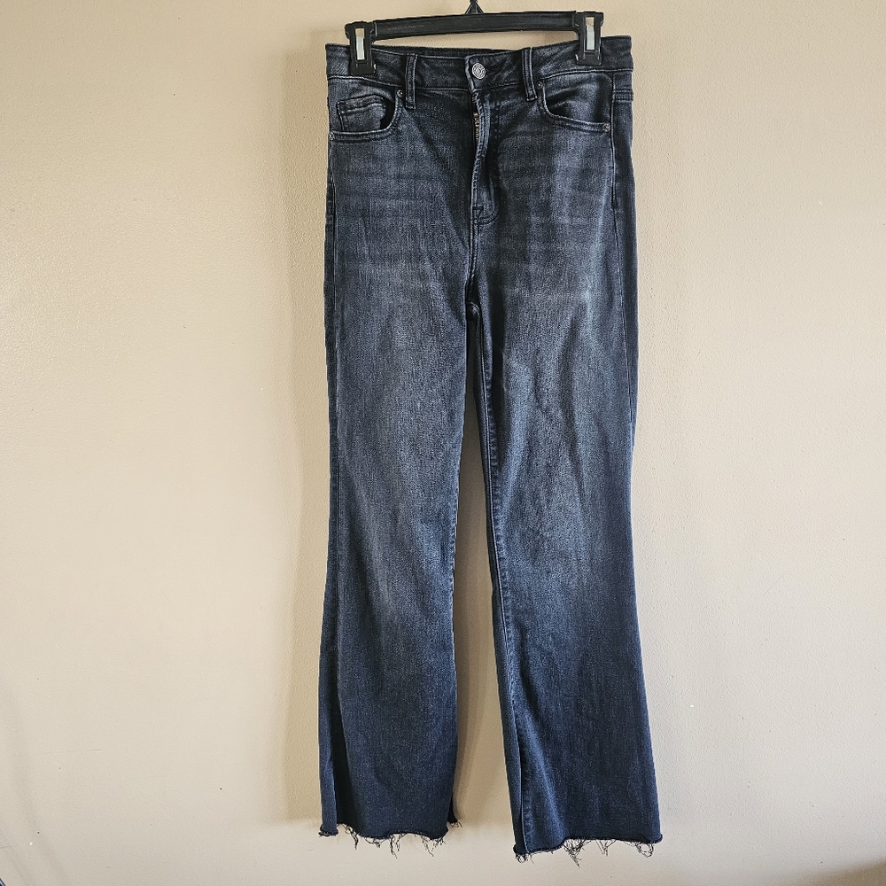 Hidden Womens Charcoal High Rise Bootcut Stretch Jeans With Slit Size 28